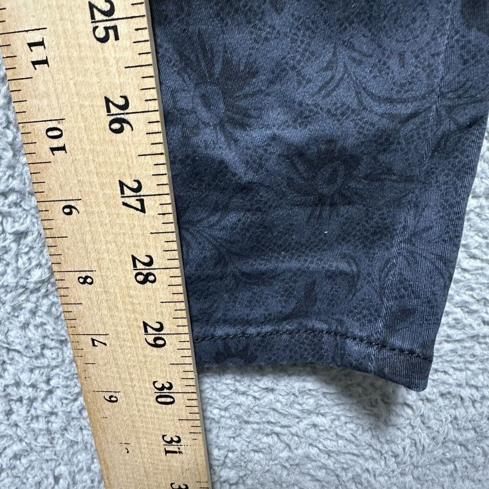 Cabi Jeans Women‎ 3196 Blue Black Lace Pattern Curvy Skinny Stretch Denim Size 2 - Picture 5 of 10